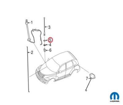 Cover, Antenna Rod CHRYSLER DODGE JEEP PLYMOUTH Original MOPAR 04685498AB - Image 1 of 4