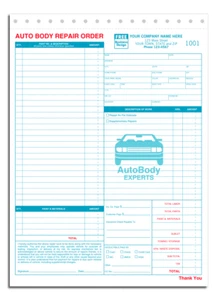 1000 Automobile Autobody Repair Order Forms (3 Part) NEBS Deluxe No. 6597 - Picture 1 of 1