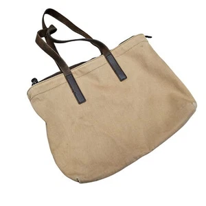 Everlane hellbraune Canvas Beuteltasche braun Ledergriffe Reißverschluss & Innentaschen - Bild 1 von 11