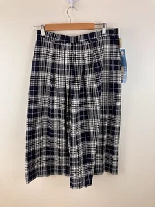 VTG Plaid Pleated Midi Skirt 16 Modest Cottagecore Preppy Old Money Nautical - Picture 1 of 4