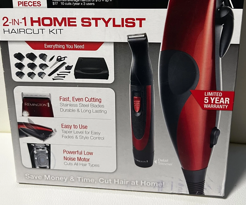 Remington 2-1 Home Stylist Haircut Kit HC81 Clipper Trimmer 20 Piece. Ships