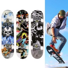 31"x8" Skateboard Young Adults Retro Complete Deck Cruiser Skater Wood Board