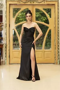 Women Dresses For Evening Formal Prom Long Sweetheart Strapless Sheath Plus Size - Picture 1 of 50