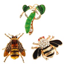 Jewelry Accessories Unisex Charm Gifts Honey Bee Peasecod Brooch Pin Alloy