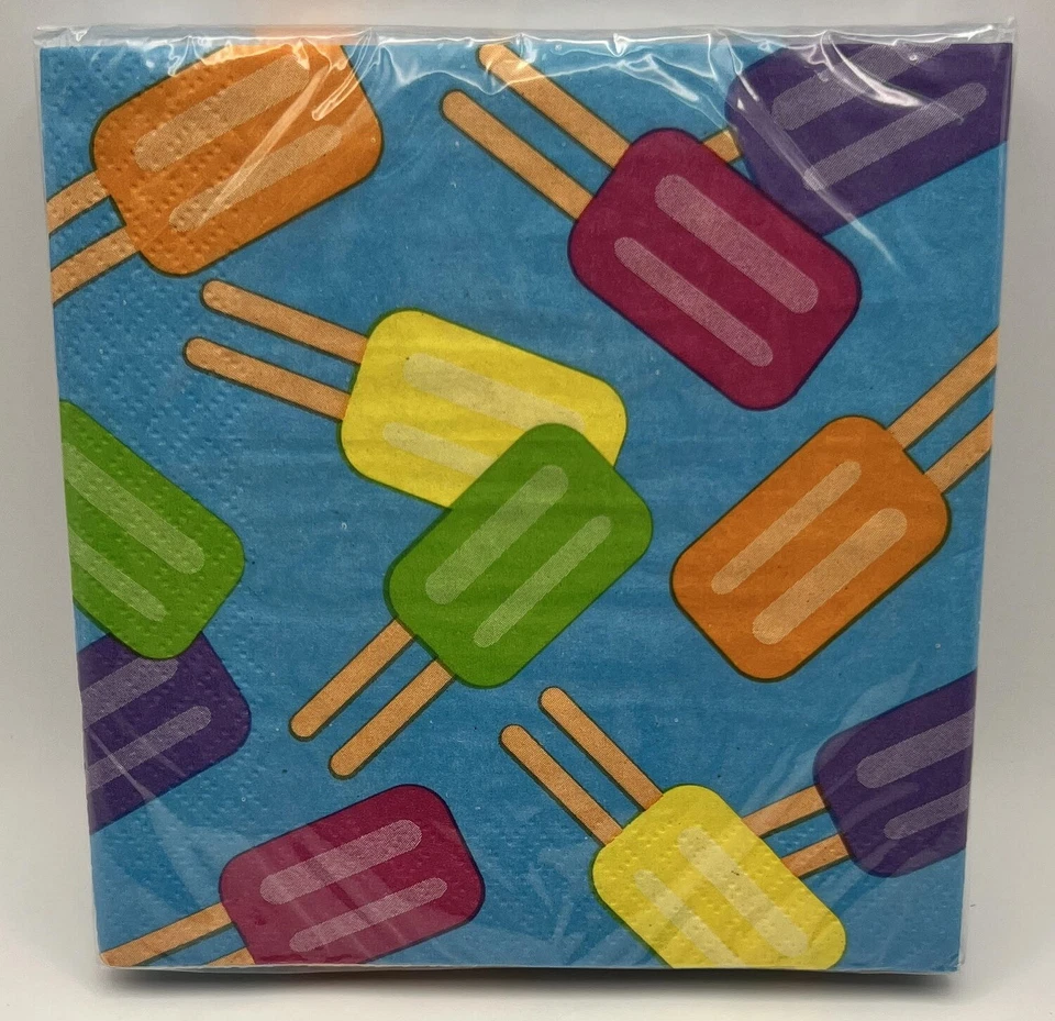 Fun Sun Summer Luau Beach Pool Ice Cream Birthday Party Paper Beverage Napkins - Image 1 of 1