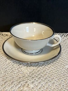 Lenox Montclair coffee or tea cup and saucer set (s) china ivory platinum MINT - Picture 1 of 7