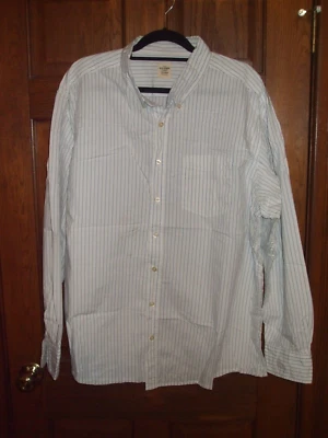 Camisa de manga larga antigua azul marino blanco y azul a rayas con botones - talla XXL Foto 1 de 2