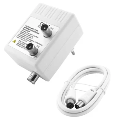 DVB-C Antennen 75Ohm Koaxial digital Verteiler Verstärker Dose 2 Stecker m Kabel - Bild 1 von 4