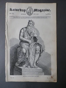 Samstag Zeitschrift 10. August 1833 - Michael Angelo höchster Boden London Newgate St - Bild 1 von 1