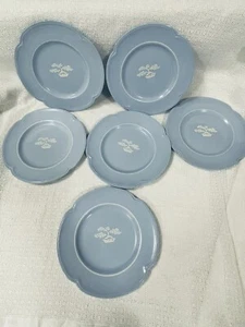 Lote de 6 platos de postre vintage Johnson Bros Greydawn festoneados azul/gris - Imagen 1 de 4