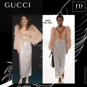 Gucci Runway/Editorial Crystal Feather Evening Gown Fall/Winter 2021 Size 40IT - Picture 1 of 1