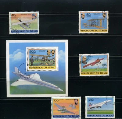 AVIATION OF CHAD, HISTORY 75th ANNIV. WRITH,-EXUPERY,-JUNKERS,- BALBO.- 1978 - Image 1 of 2