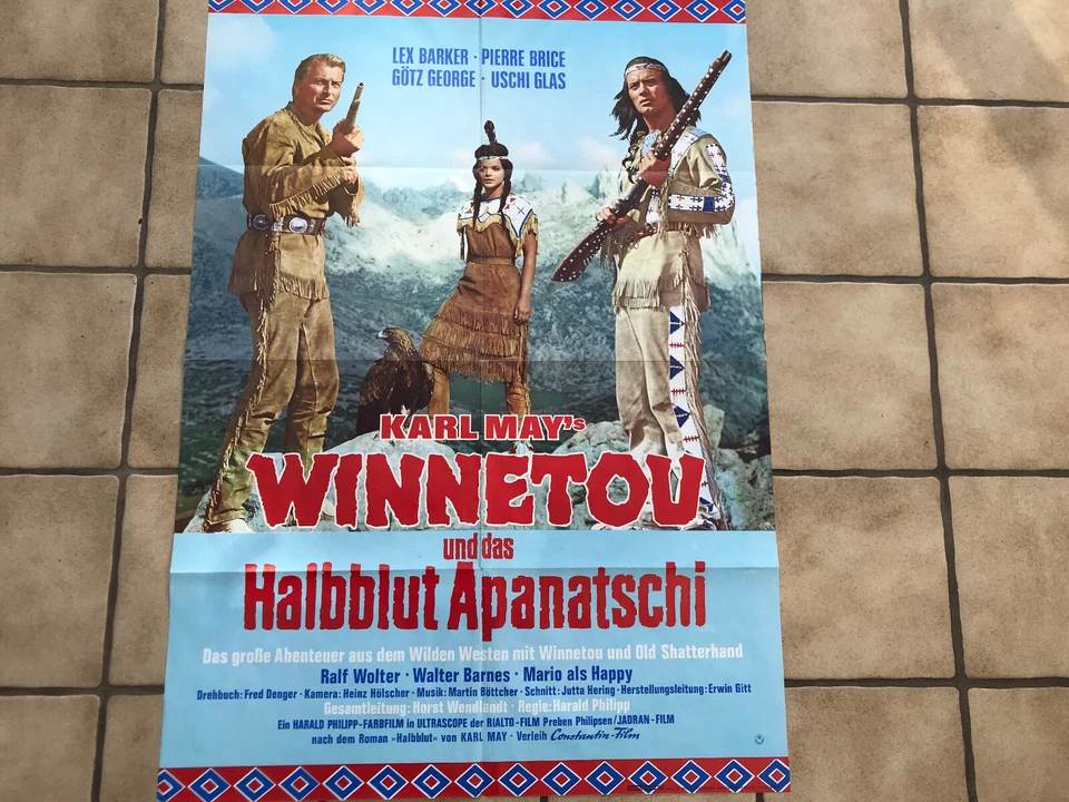 Filmplakat " Winnetou und das Halbblut Apanatschi "  gut erhalten sehr selten - Bild 1 von 1