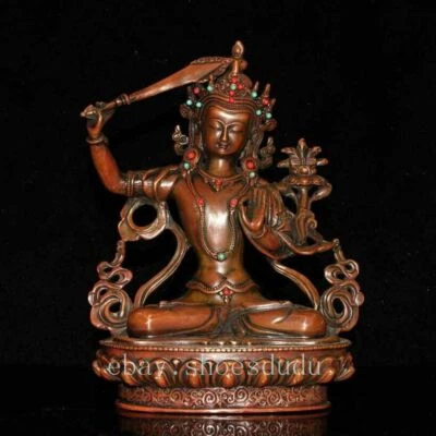 Antigua gema de mosaico de cobre hecha a mano instrumento estatua de Buda Foto 1 de 4