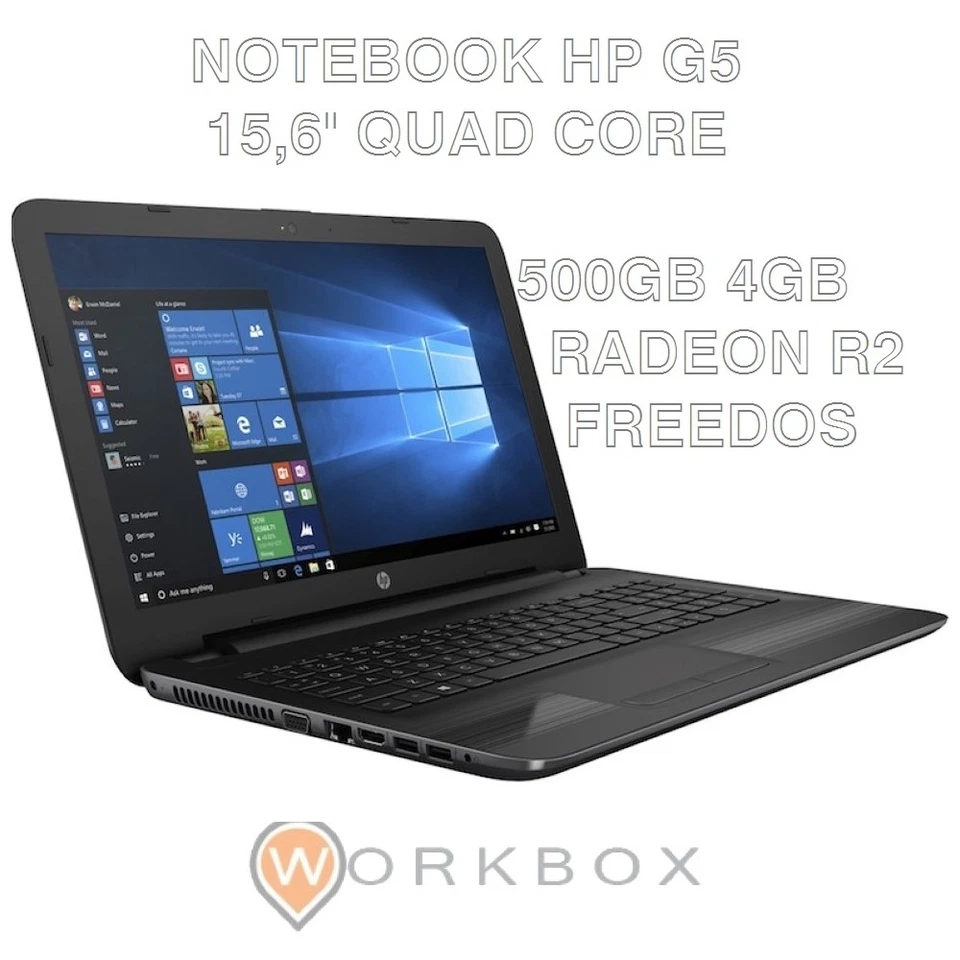 NOTEBOOK HP G5 W4M80EA 15,6" QUAD CORE E2-7110 HD 500GB 4GB RADEON R2 FREEDOS - Immagine 1 di 1