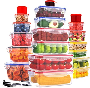 40 Pcs Food Storage Containers Airtight Plastic Meal Prep Microwave Freezer Safe - Picture 1 of 12