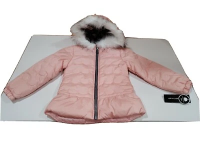 Chaqueta acolchada con capucha rosa Weathertamer para niñas pequeñas con sombrero gris 6X precio de venta sugerido por el fabricante 85 USD  Foto 1 de 4
