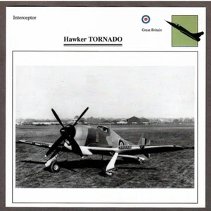 UK Hawker TORNADO Interceptor Warplane Card - I Combine S/H - Picture 1 of 1