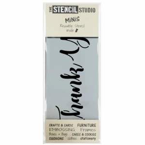 Thank You Text STENCIL MiNiS -Card making, Arts & Crafts, Cake Decorating 10878 - Picture 1 of 3