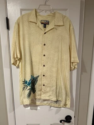 Camisa Havana Jack's Café Para Hombre L Amarilla Hawaiana Abotonada Foto 1 de 4