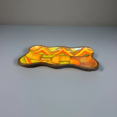 Tigela/bandeja decorativa esculpida africana. 17,5” por 9” por 2”. Excelente estado - Imagem 1 de 4