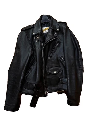 SCHOTT Perfecto 618 Double Riders Leather Jacket  Black Size 34 PreOwned - Image 1 of 4