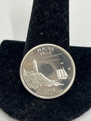 2003 S Silver Proof Maine State Quarter - From a Proof Set - 90% Silver - Image 1 of 2