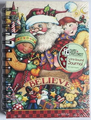 Mary Engelbreit Wire-Bound Journal Santa/Believe 80 Sheets New/Shrink Wrapped - Image 1 of 2