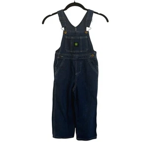 John Deere Denim Bib Overalls Boys Size 4 T Carpenter Pockets Farm - Picture 1 of 8