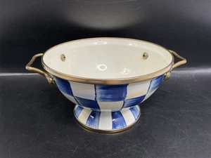 Mackenzie Childs Royal Check Enamelware Everything Bowl 6” - Picture 1 of 15