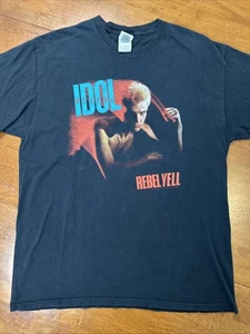 Camiseta Billy Idol Rebel Yell Para Hombre Talla Grande Negra Manga Corta 2015 - Imagen 1 de 11