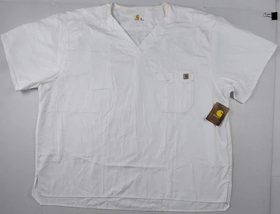 Carhartt Ripstop Utility Scrub Top Mens Size 3X White V Neck NWT C15108 - Image 1 of 4