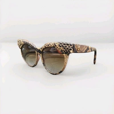 Marcos de acetato de cuero de pitón de piel de serpiente tostada EMMANUELLE KHANH de colección raros Foto 1 de 4