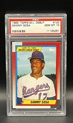Tarjeta de béisbol de novato Sammy Sosa 1989 Topps ML #120 RC PSA 10! Foto 1 de 2