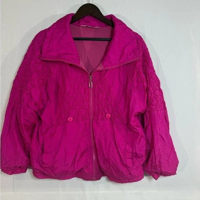 Chaqueta Bomber Vintage Grand Cavalier Rosa Caliente Mediana Para Mujer Tela Texturizada Foto 1 de 4