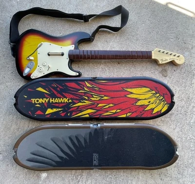 Harmonix Rock Band Fender Sunburst Stratocaster Wii Tony Hawk Skateboards Lot 3 - Image 1 of 4