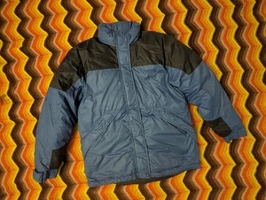 MEDIUM Cabela's Premier Northern Goose Down Puffer Jacket Coat Blue Black h176 - Picture 1 of 9