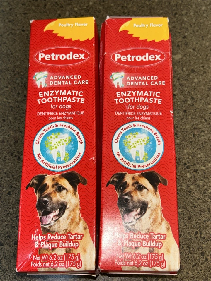 Pasta de dientes enozimática dental Petrodex sabor a aves perros 6,2 oz - paquete de 2 Foto 1 de 4
