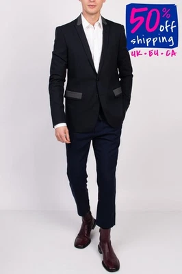 Chaqueta Blazer 8 Talla IT 52 RRP $175 Mezcla Lana Pico Solapa Cuello Hecho en Italia - Imagen 1 de 4