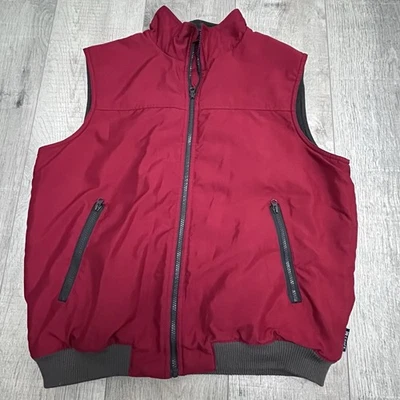 Chaleco CHAPS Hombre Rojo Vellón Forrado Cremallera Grande Foto 1 de 4