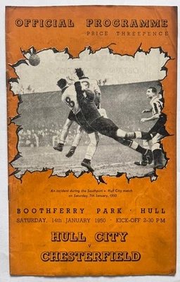 Hull City v Chesterfield 14th January 1950 - Image 1 of 3