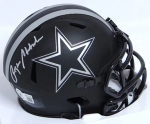 Von Roger Staubach signierter Cowboys Eclipse Speed Mini Helm - Beckett * silber - Bild 1 von 6