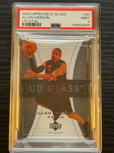 2003 UD Glass Crystal #43 Allen Iverson /100 PSA MINT 9 (pop:2, higher:0) - Picture 1 of 2