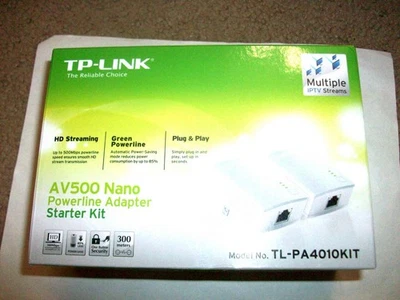 TP-LINK TL-PA4010KIT AV500 Nano Powerline Adaptador Starter Kit en CAJA Foto 1 de 2