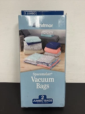Whitmor Spacemaker Vacuum Bags, (2) Jumbo, Clothing Storage Bag, Reusable- New - Image 1 of 4
