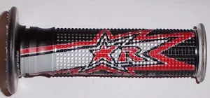 Harris Handlebar Grips Street 7/8"EVO Grips Star R Black Red New - Picture 1 of 1