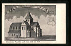 Ansichtskarte Memleben, Klosterkirche nach einem Stich von 1729 