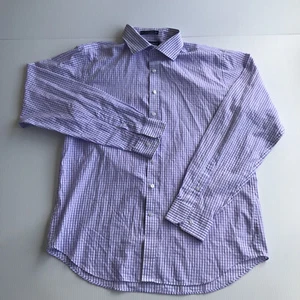 Van Heusen Mens Button Up Dress Shirt Size L Long Sleeve Plaid Collared EUC - Picture 1 of 8