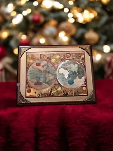 New and Accvrat Map of The World 1626 Print Framed Foil Art, Vintage - Picture 1 of 1
