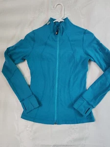 Lululemon Women's  Full Zip Athletic Jacket Sweater Size 4 Color Blue Cotton  - Picture 1 of 5